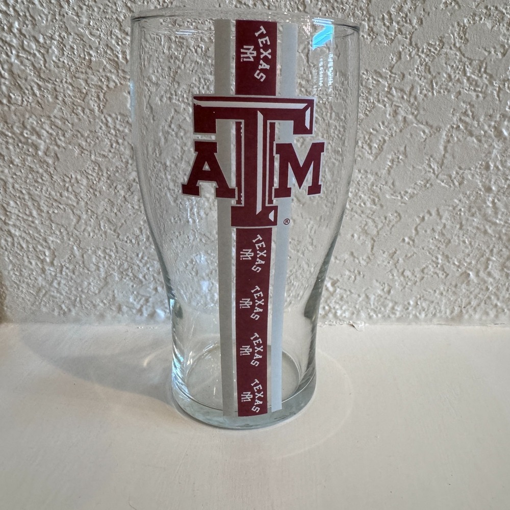 Texas A&M Aggies Pilsner Beer Glass 20 oz Short Logo